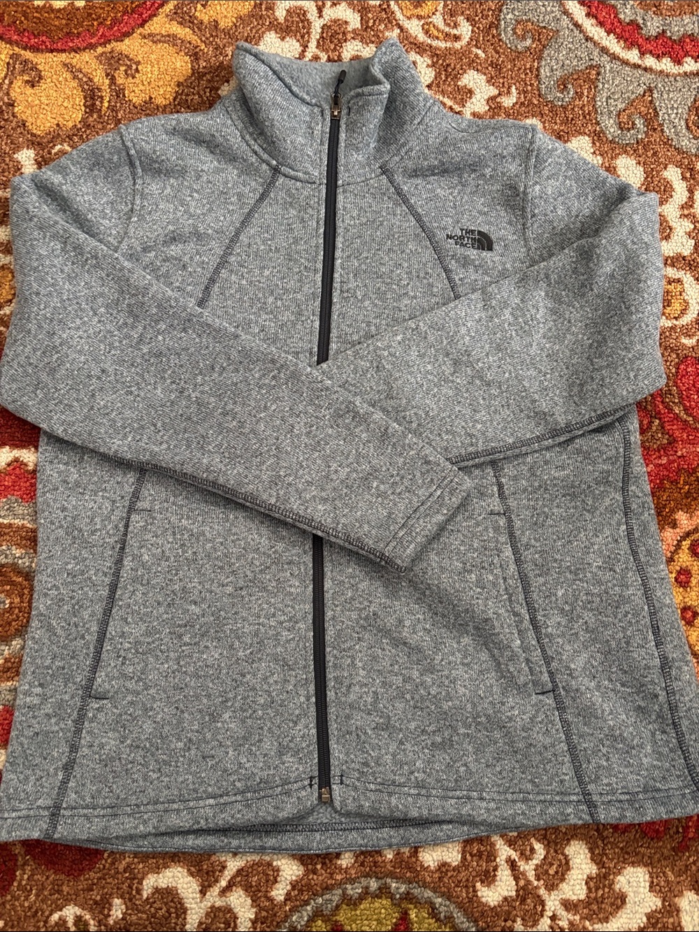 The North Face Heather Blue Full-Zip Fleece Jacket
